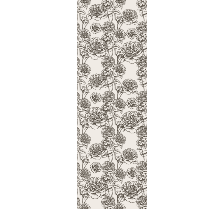 Rose Sketch flowers wallpaper - TenStickers