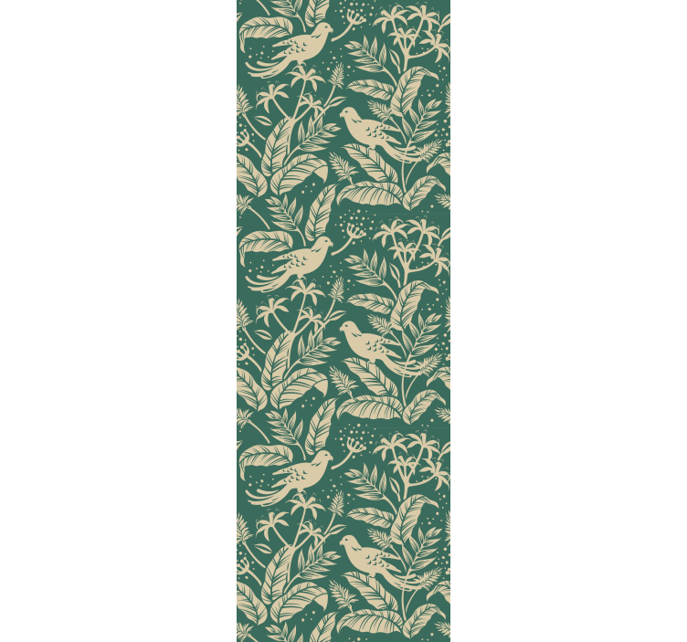 Botanical Aviary birds in wallpaper - TenStickers