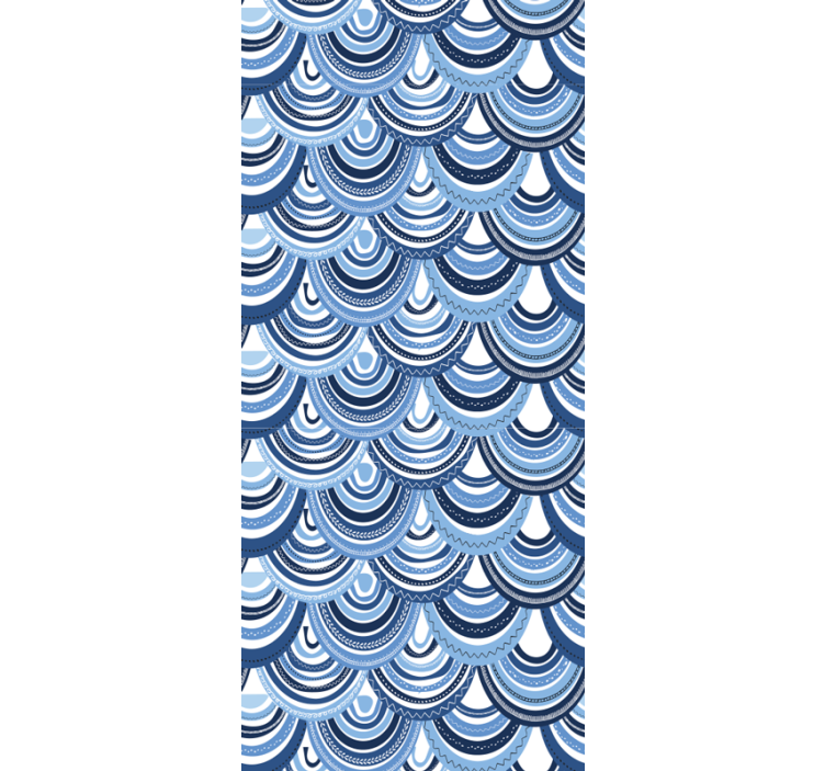 Scallop Pattern geometric wallpaper - TenStickers