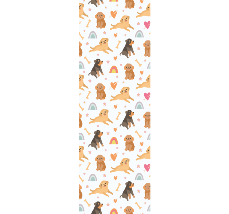 Cute dog and rainbow pattern Children Wallpaper - TenStickers