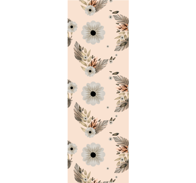 Floral and leaves composition flowers wallpaper - TenStickers