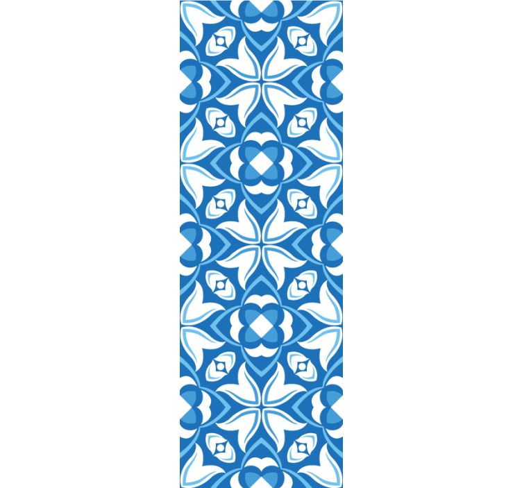 Elegant Blue Patterns tile effect wallpaper - TenStickers