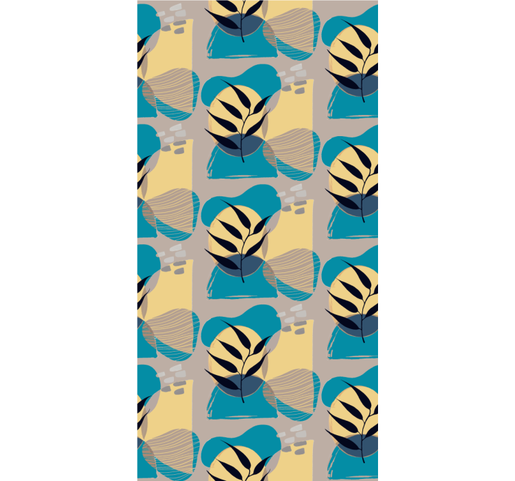 Stylized Leaf Pattern floral wallpaper - TenStickers