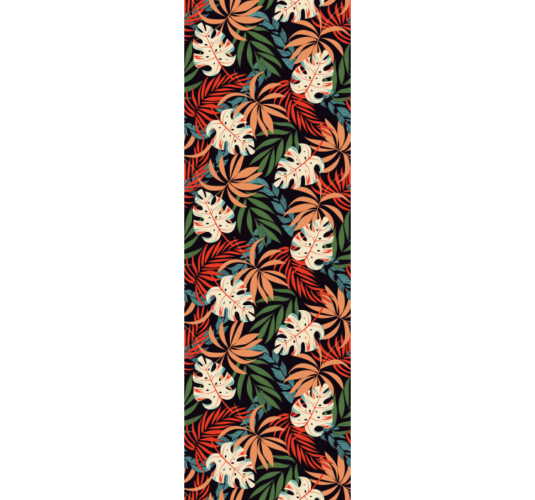 Tropical colored pattern leaves wallpaper - TenStickers
