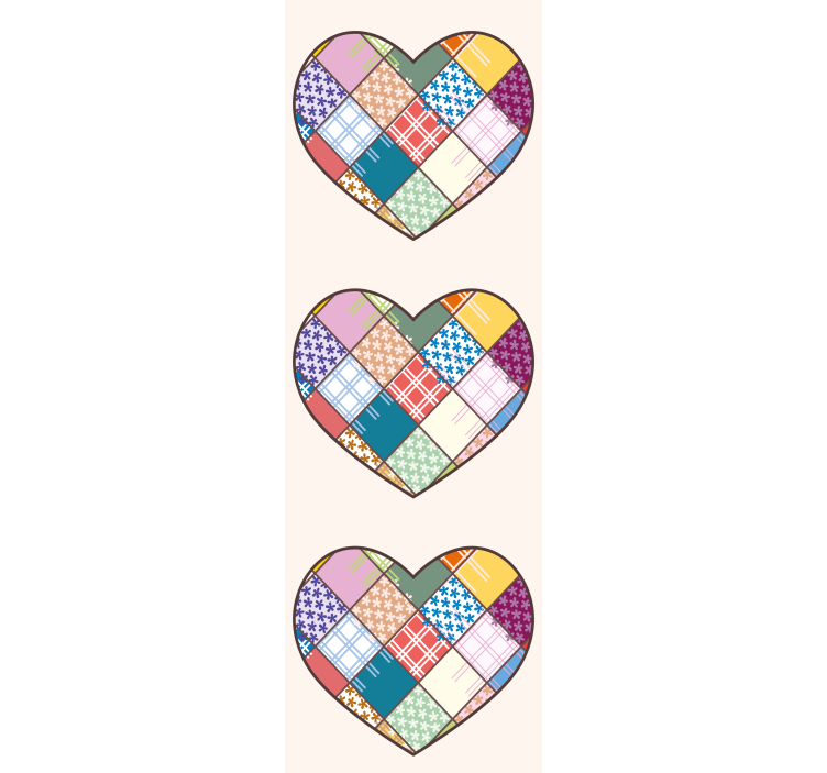 Patchwork Heart Design floral wallpaper - TenStickers