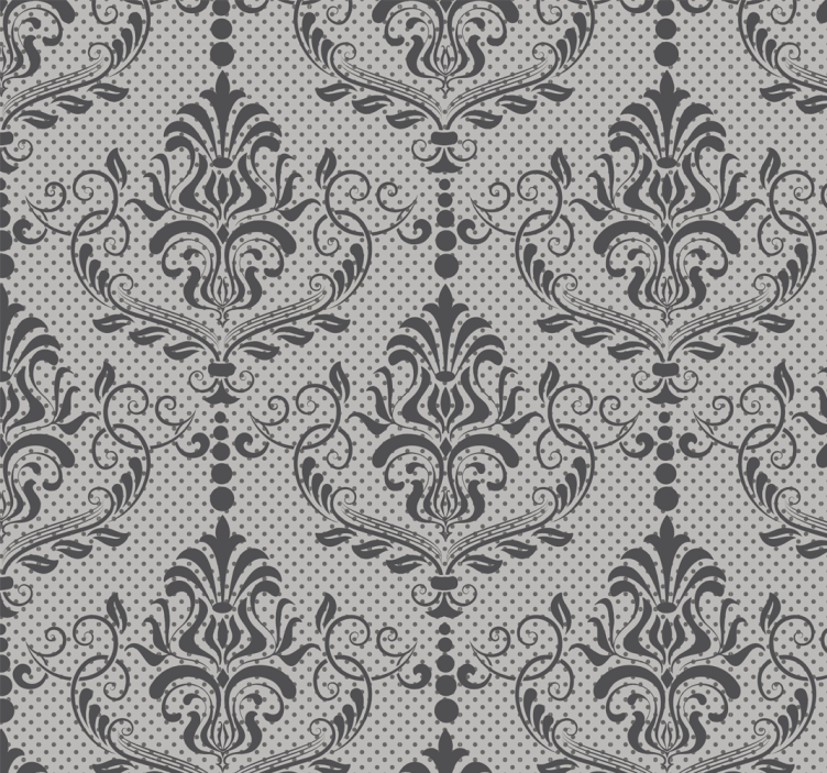 Elegant Baroque Pattern grey wallpaper - TenStickers