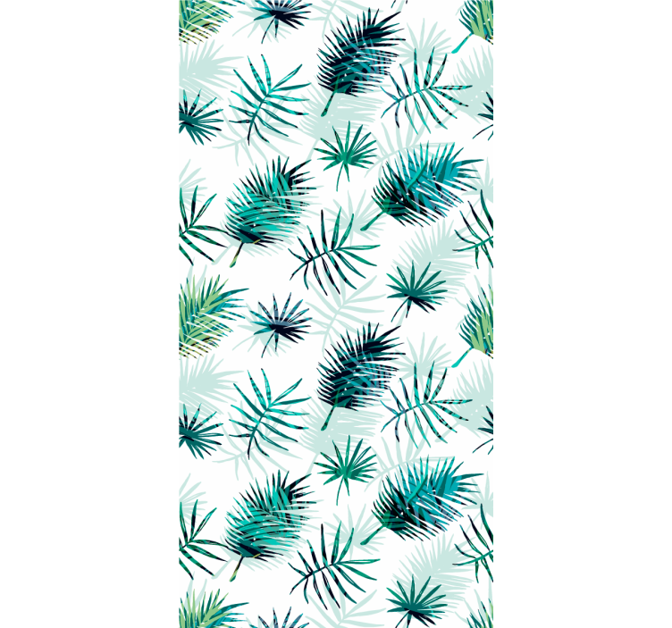 Green tropical leaf display living area wallpaper - TenStickers