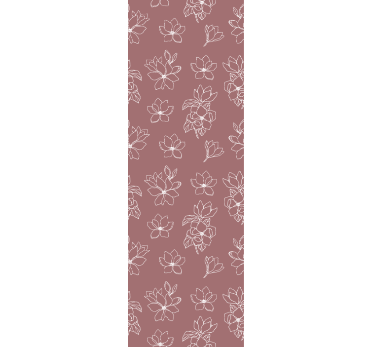Delicate maroon colour flowers wallpaper - TenStickers