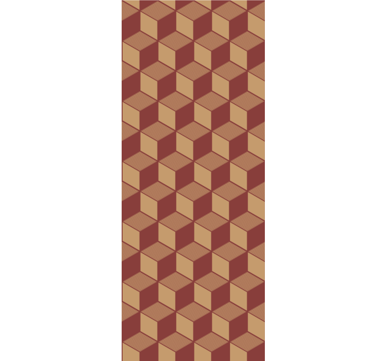 3D brown cubes pattern geometric wallpaper - TenStickers