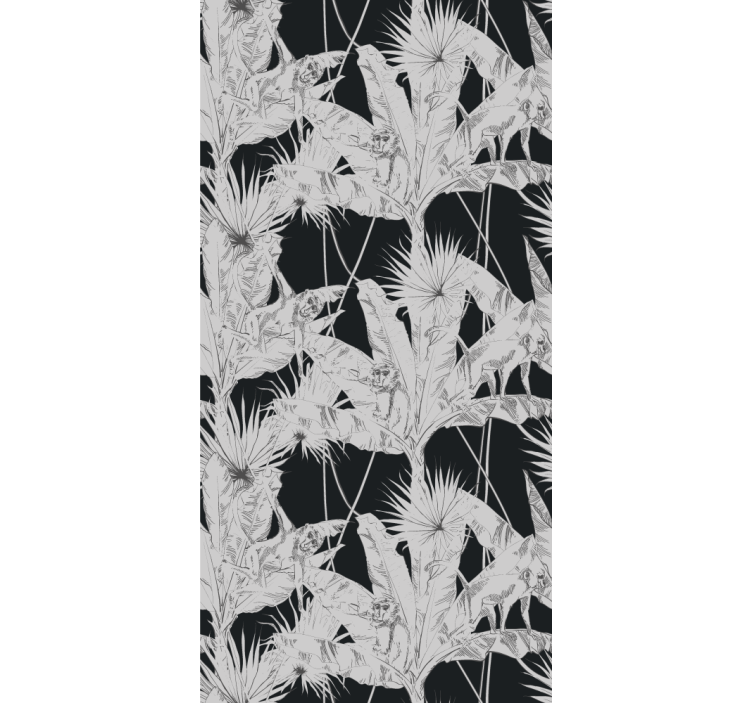 Tropical Plant Motif living area wallpaper - TenStickers