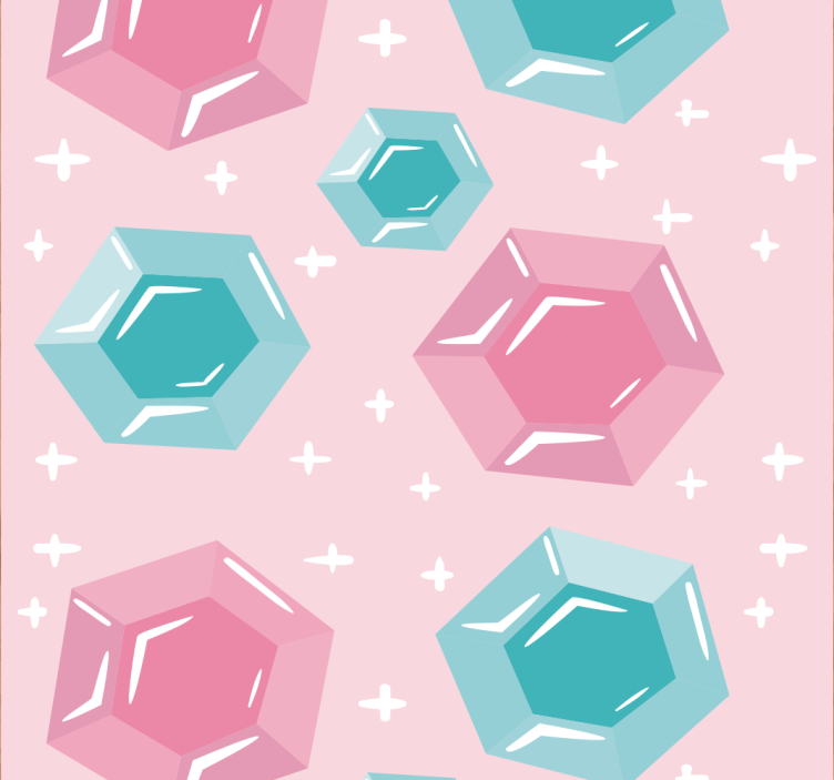 Geometric Jewel-Toned Gems Children's wallpaper - TenStickers