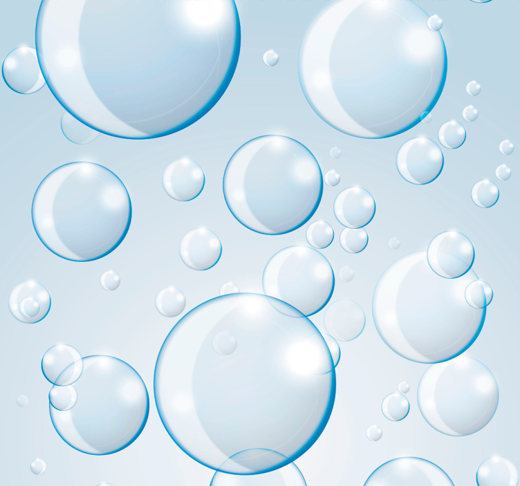 Spherical Bubbles Motif Bathroom wallpaper - TenStickers