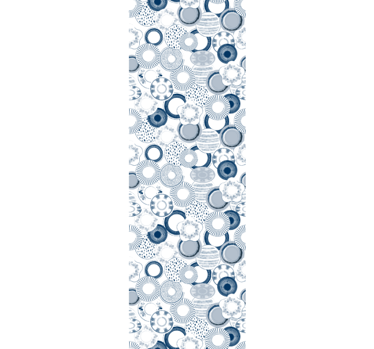 Delfts blue ornamental wallpaper - TenStickers