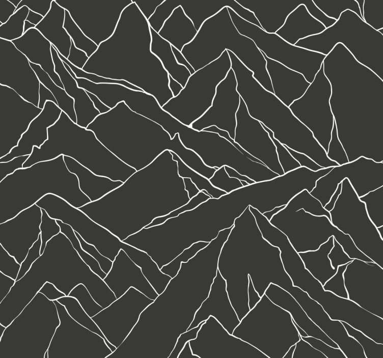 outlined mountains contemporary Wallpaper - TenStickers
