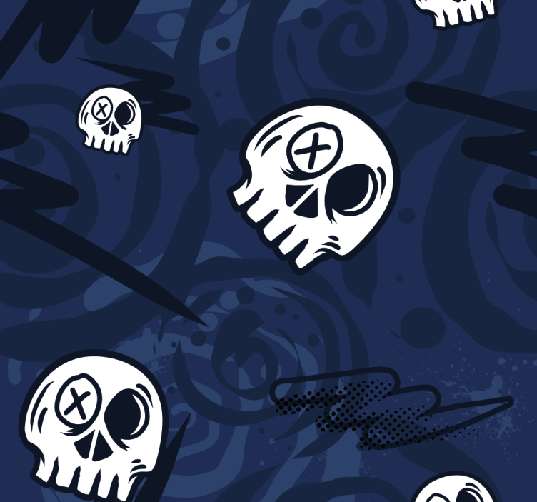 Graffiti skull design teenage bedroom wallpaper - TenStickers