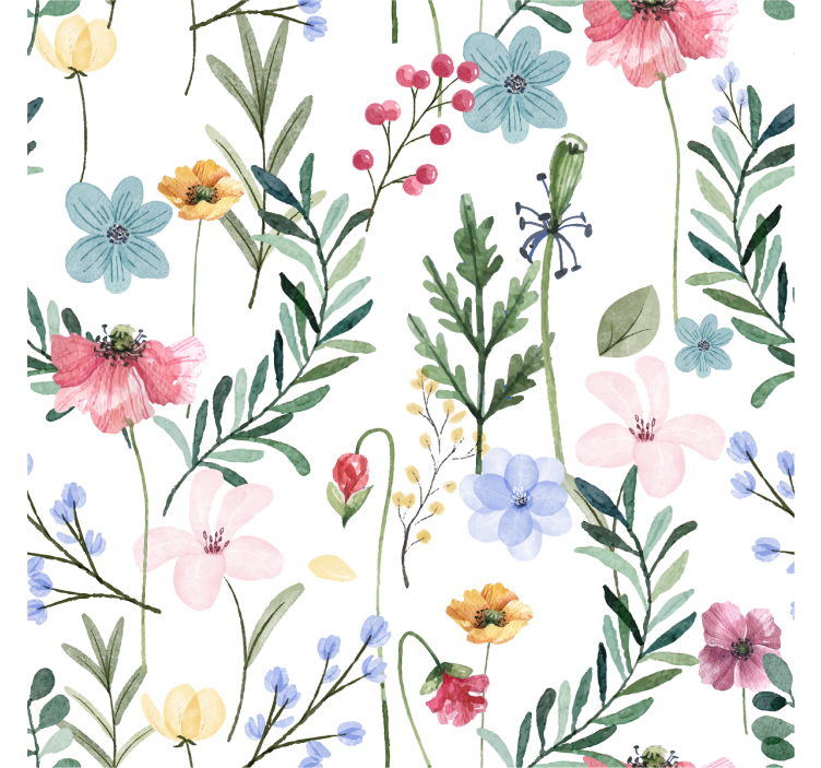 Flowers And Plants Living Room Wallpaper - TenStickers
