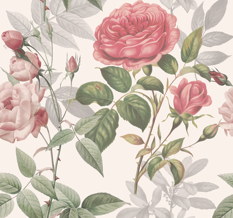 Large roses headboard wallpaper - TenStickers