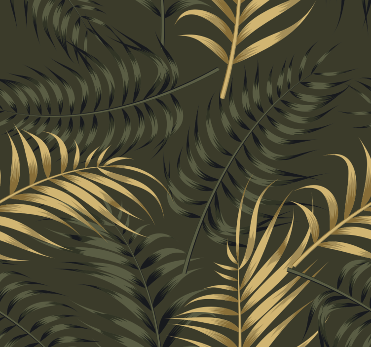 Palm leaves headboard wallpaper - TenStickers