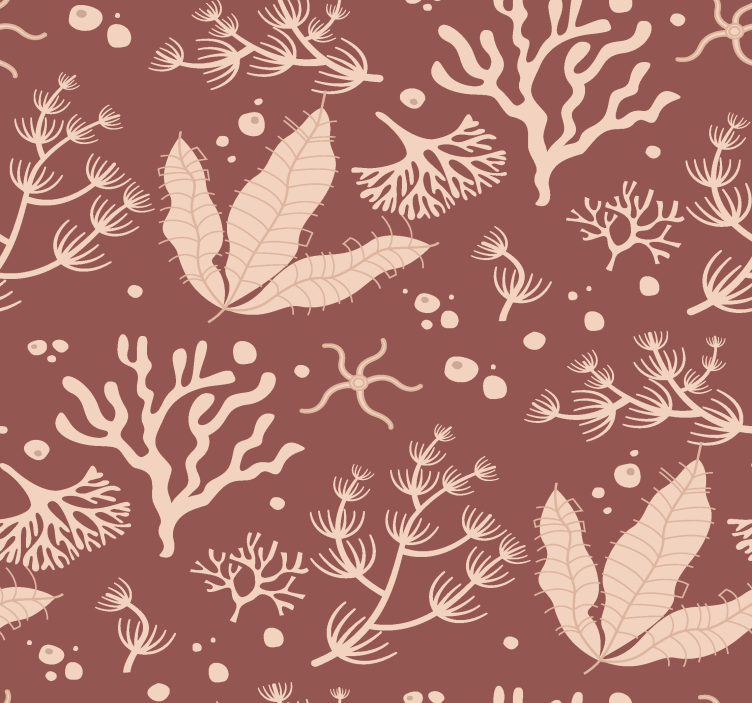 Submarine plants Terracotta colour wallpaper - TenStickers