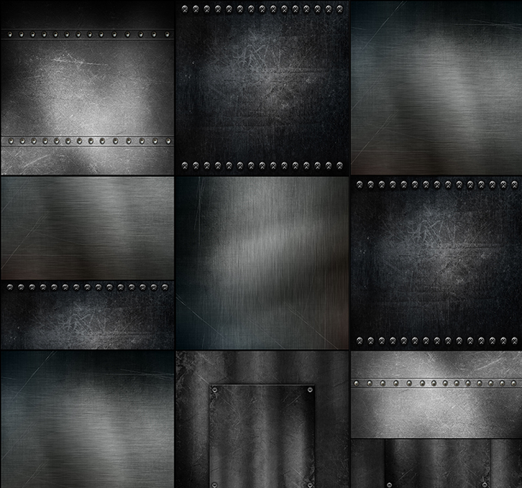 Metallic Panel Design textured wallpaper - TenStickers