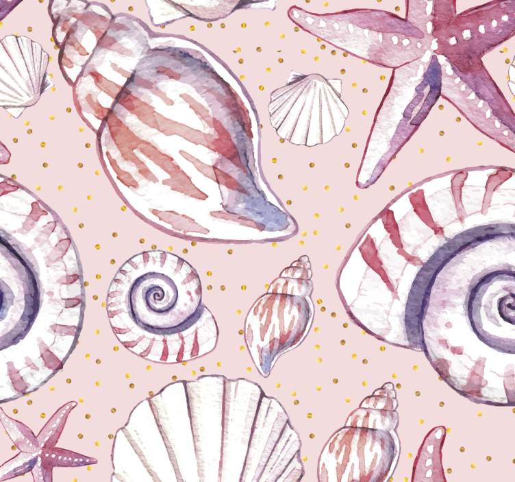 Butterfly Seashell Motif fishes wallpaper - TenStickers