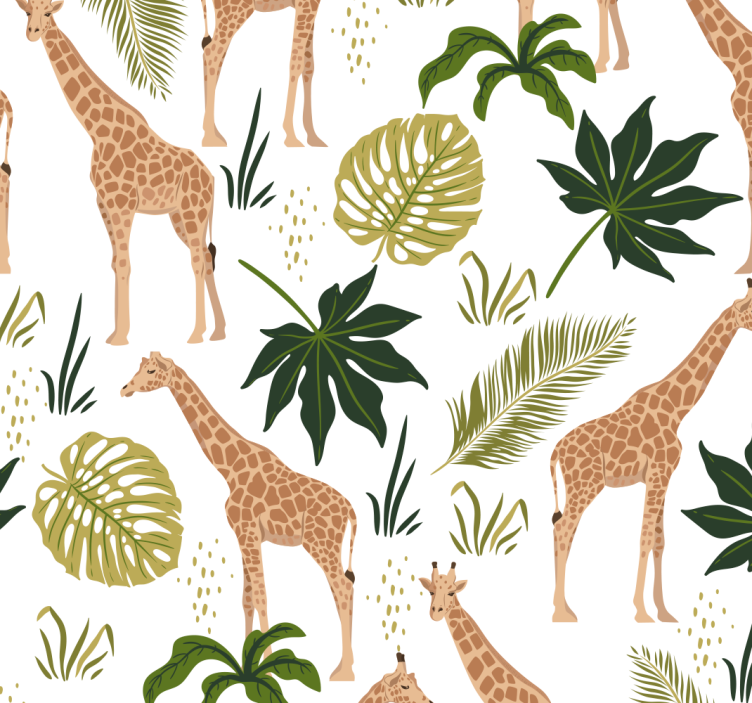 Safari Giraffe Theme animals wallpaper - TenStickers