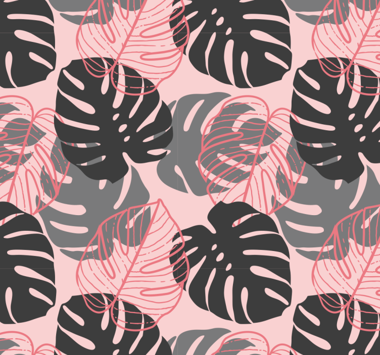 Tropical Monstera leaves wallpaper - TenStickers