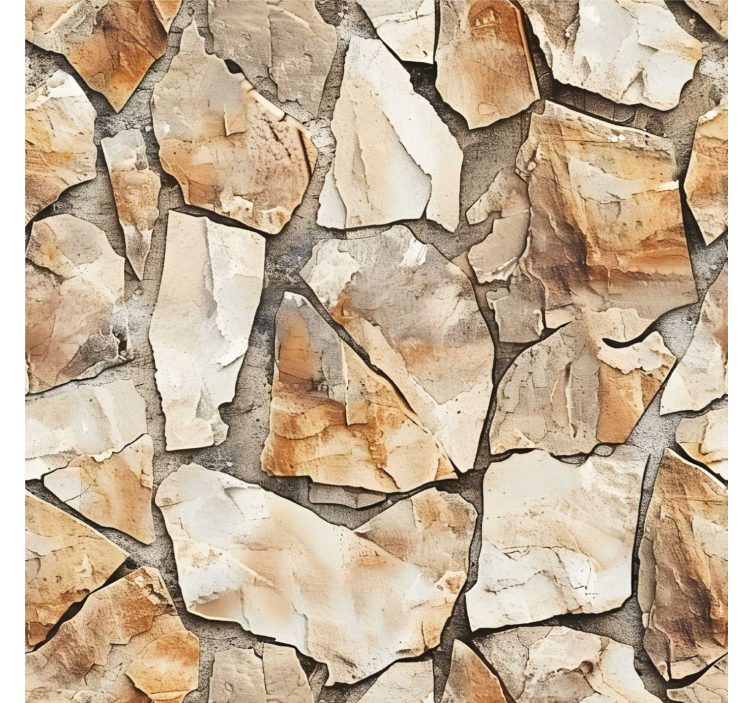 Rustic pattern stone effect wallpaper - TenStickers
