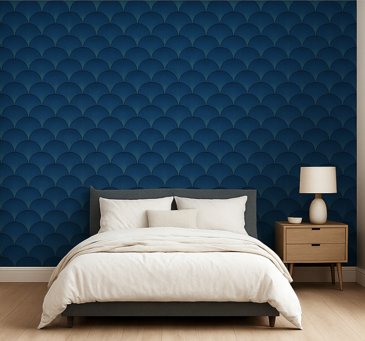 1920's Art Déco blue fans retro wallpaper - TenStickers