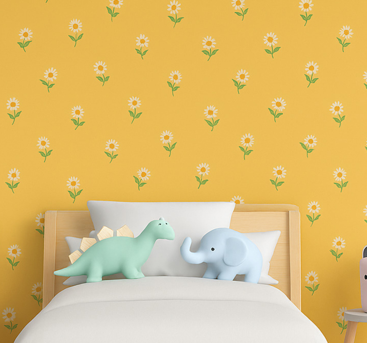 1940's daisy nursery design retro wallpaper - TenStickers
