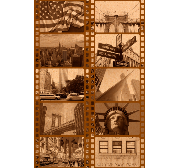 New York Sepia Film Scenery Wallpaper - TenStickers