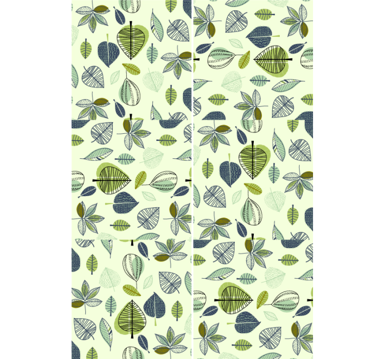 Green Misplaced Pattern leaves wallpaper - TenStickers