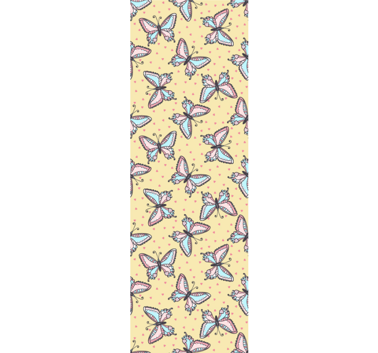 Colorful yellow pattern butterflies wallpaper - TenStickers