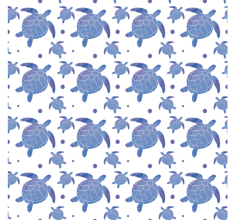 Blue Turtles Pattern animals wallpaper - TenStickers