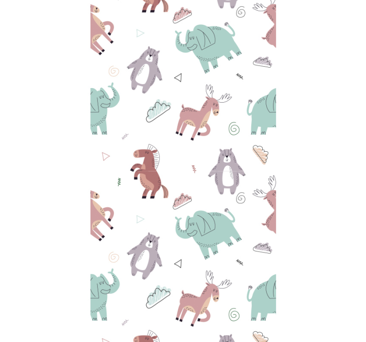 Forest animals pattern children's wallpaper - TenStickers