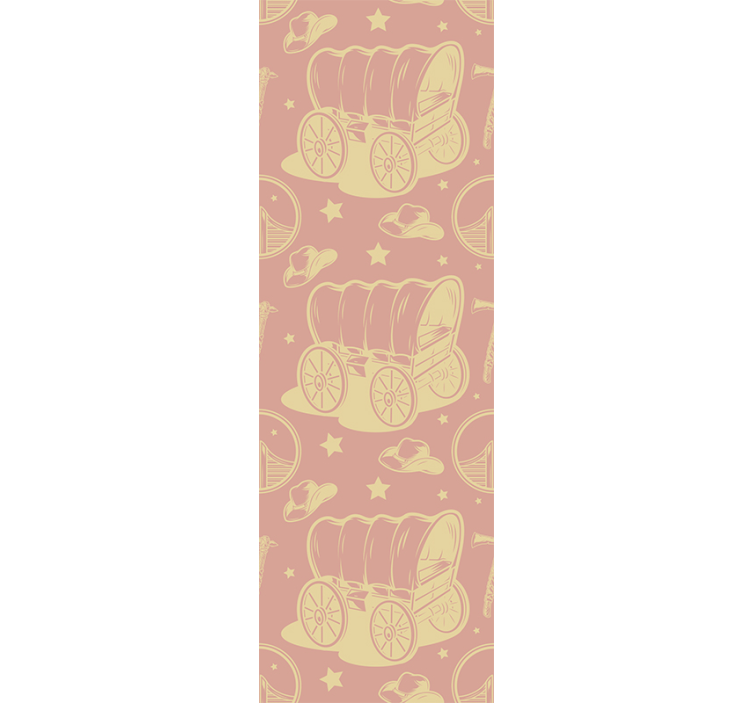 Cowboy and wagons children's wallpaper - TenStickers