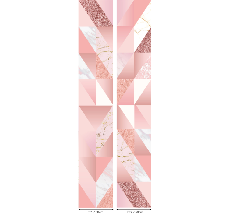 Pink Geometric Pattern marble effect wallpaper - TenStickers