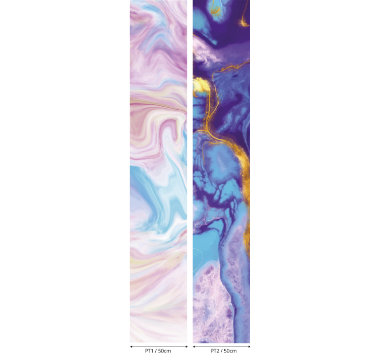Fluid colorful swirls marble effect wallpaper - TenStickers