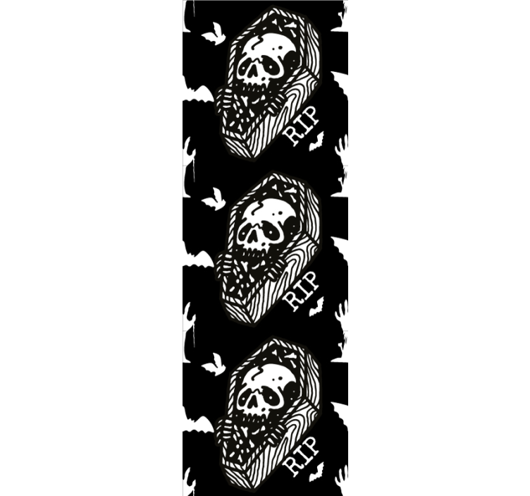 Coffins And Bats cute halloween wallpaper - TenStickers