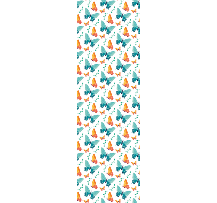Orange and blue motif butterflies wallpaper - TenStickers