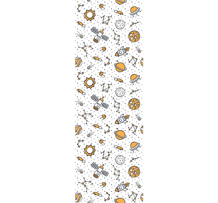 Space Themed Pattern children's wallpaper - TenStickers