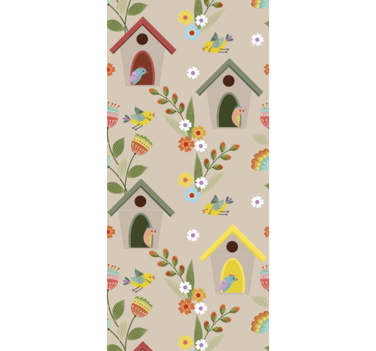 Birdhouse Delight nursery wallpaper - TenStickers