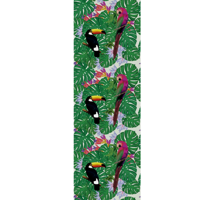 Tropical Bird Ensemble birds in wallpaper - TenStickers