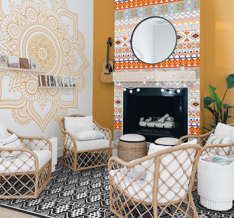 Bohemian style pattern wallpaper - TenStickers