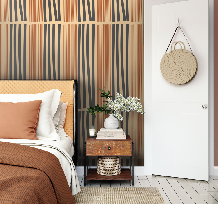 Boho Striped Pattern Abstract Wallpaper - TenStickers