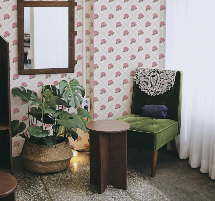 Roses pattern Classic wallpaper - TenStickers