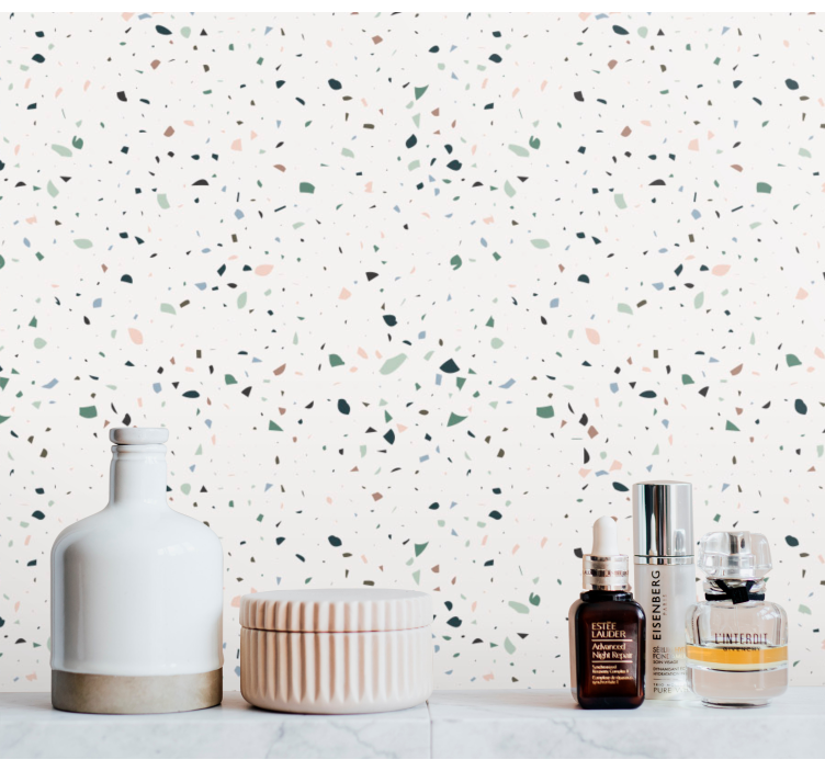 White terrazo Stone wallpaper - TenStickers
