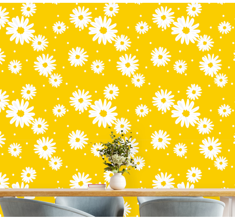 Daisy Delight flowers wallpaper - TenStickers