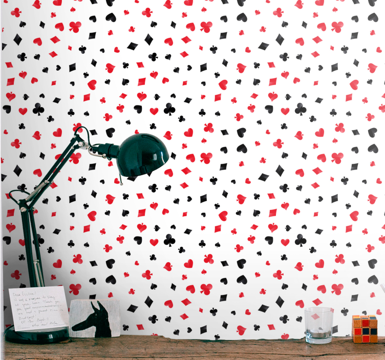 Playing Card Symbols contemporary wallpaper - TenStickers