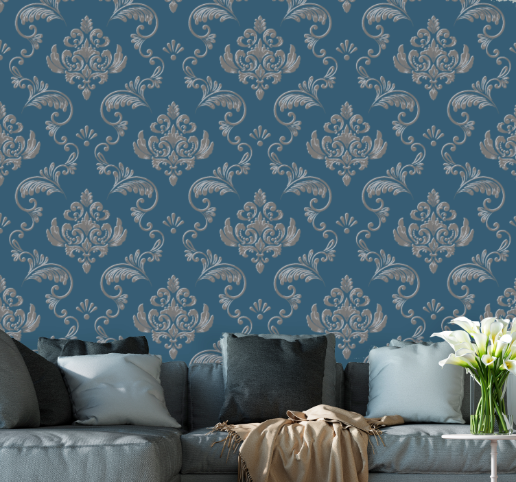 Baroque wallpaper with baroque flourish design - TenStickers